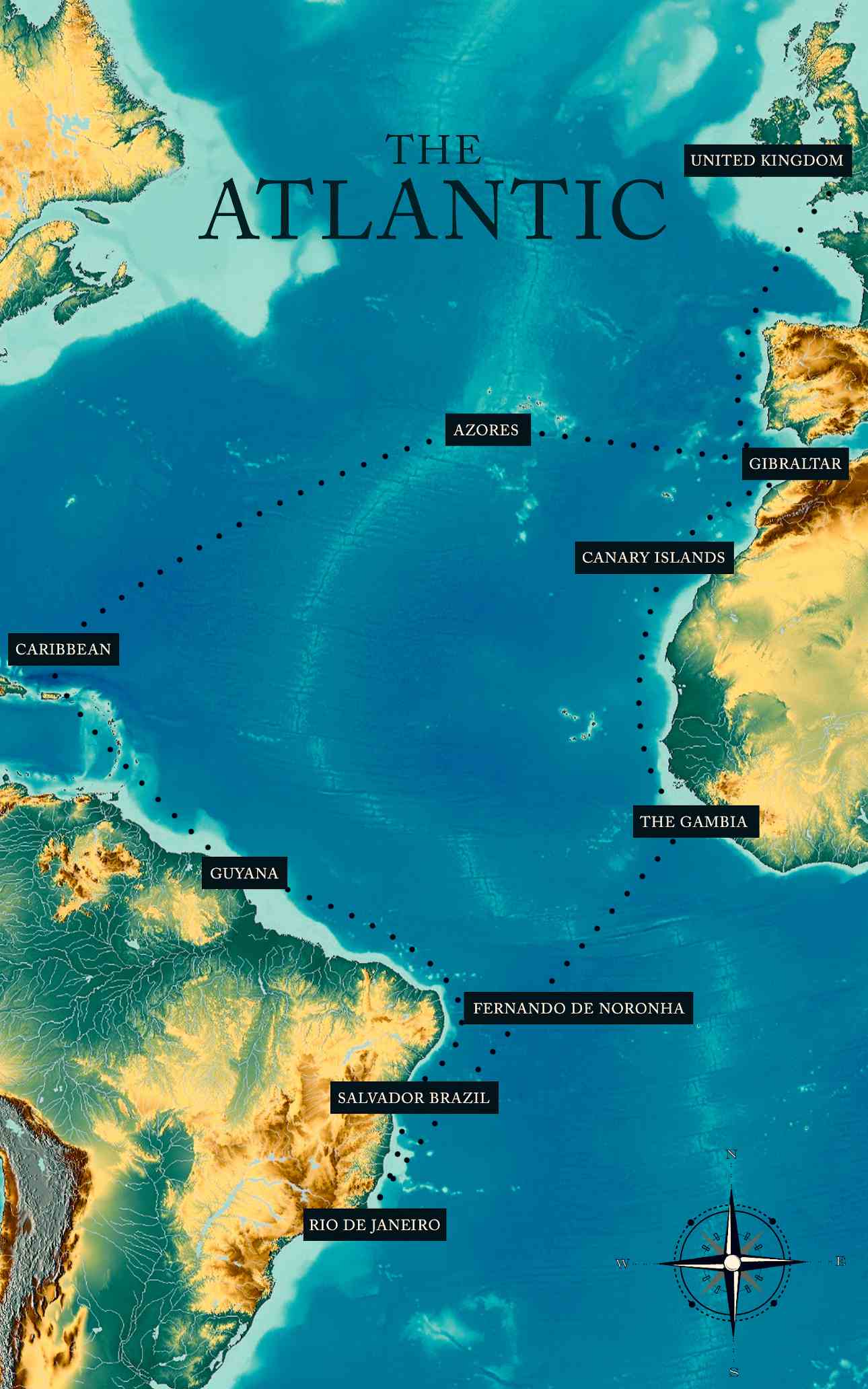 Map Of The Atlantic Voyage