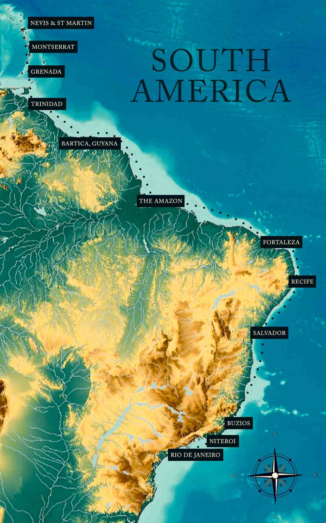 Map South American Voyage
